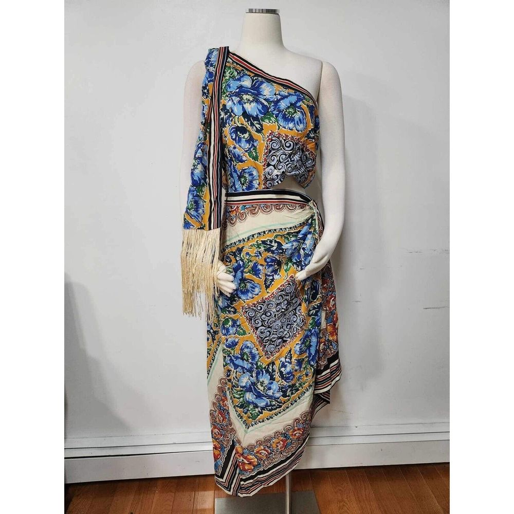 NWT Anthropologie One-Shoulder Silk Midi Dress Size 12. A47 - Picture 7 of 9